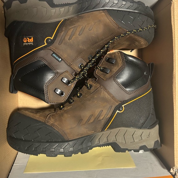 Timberland PRO Men's Brown and Black Work Boots - Picture 1 of 4